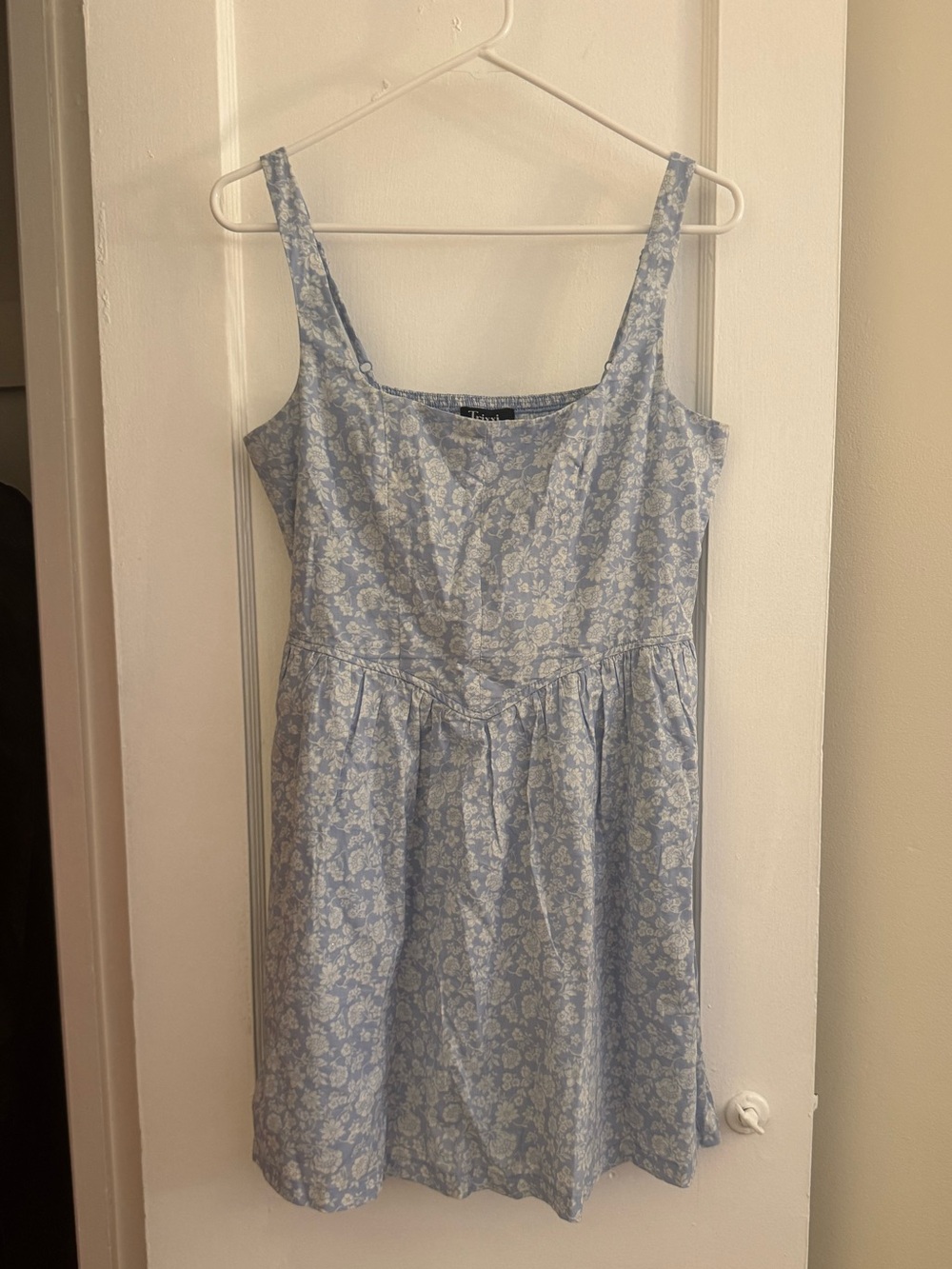 Trixxi Light Blue Floral Dress with White Blooms